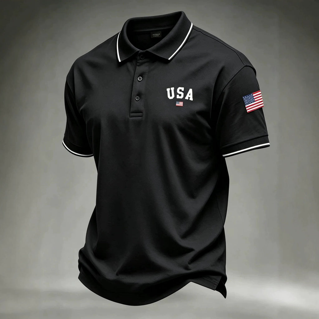 Distressed Ripped American Flag Men Patriotic Short Sleeve Crew Neck Casual Tee