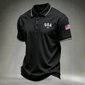 Distressed Ripped American Flag Men Patriotic Short Sleeve Crew Neck Casual Tee