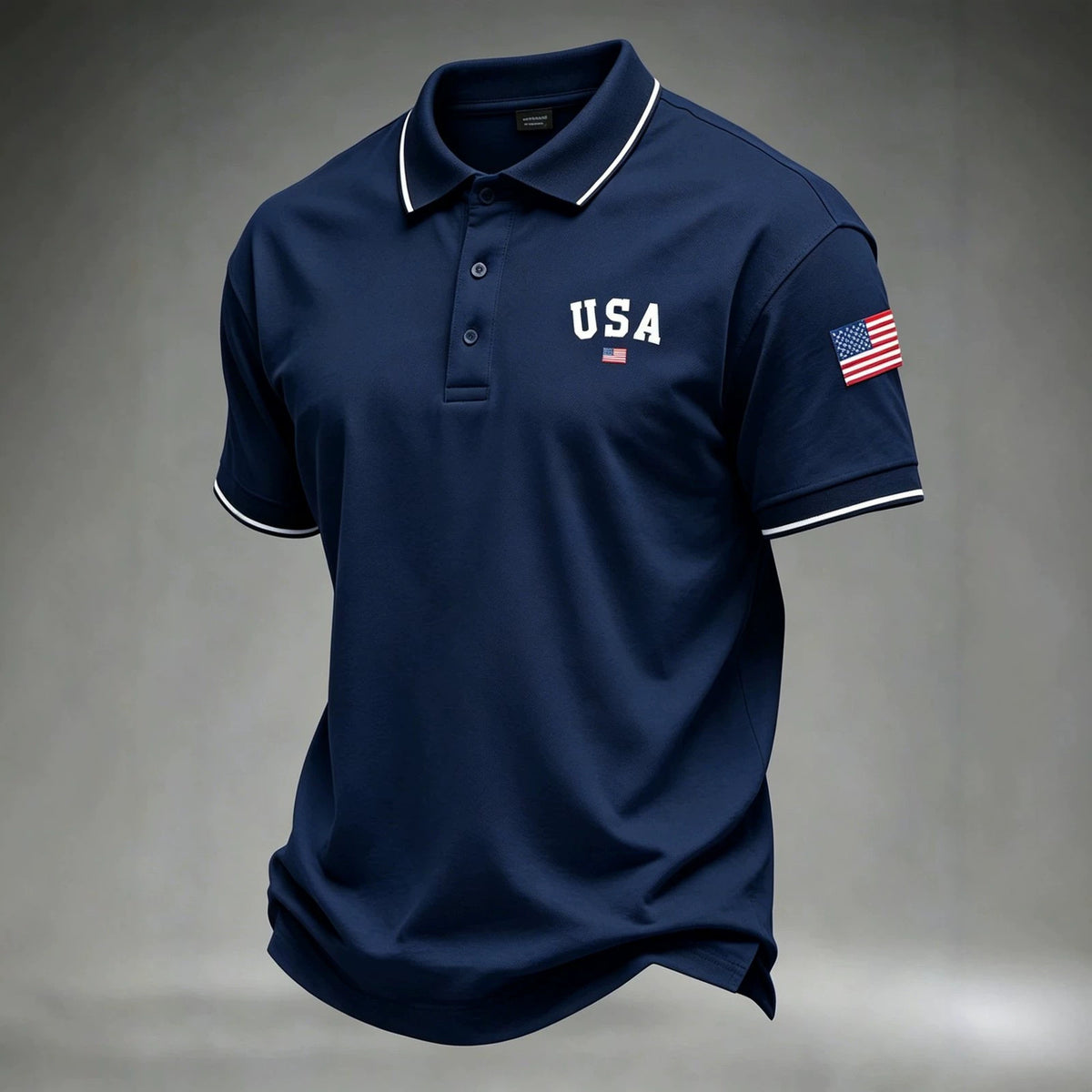 Navy Blue EST 1776 USA Star Men Patriotic Summer Short Sleeve Graphic Tee
